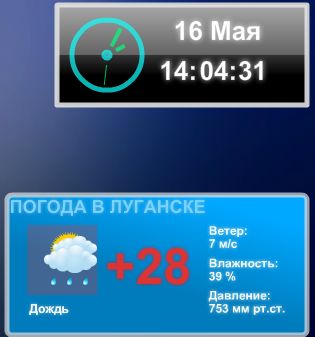 Часы и прогноз погоды
